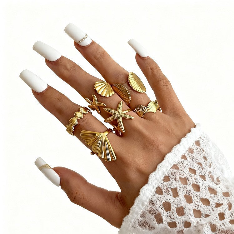 The Geometric Ring Set | Diamond Accent Metal Rings