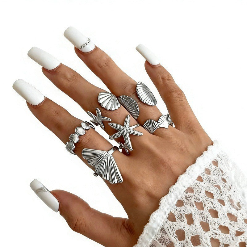 The Geometric Ring Set | Diamond Accent Metal Rings