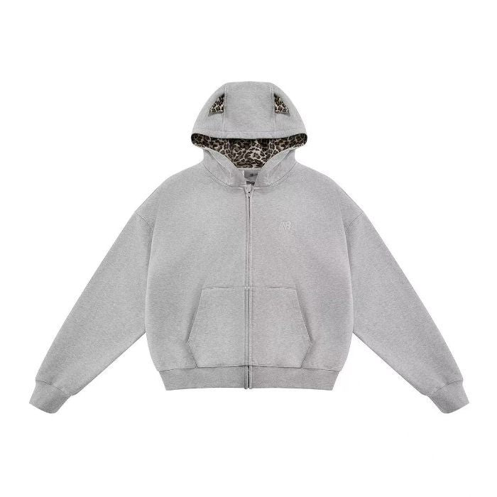 Women's Reversible Cardigan Jacket | Grey & Tiger Print | KOVA