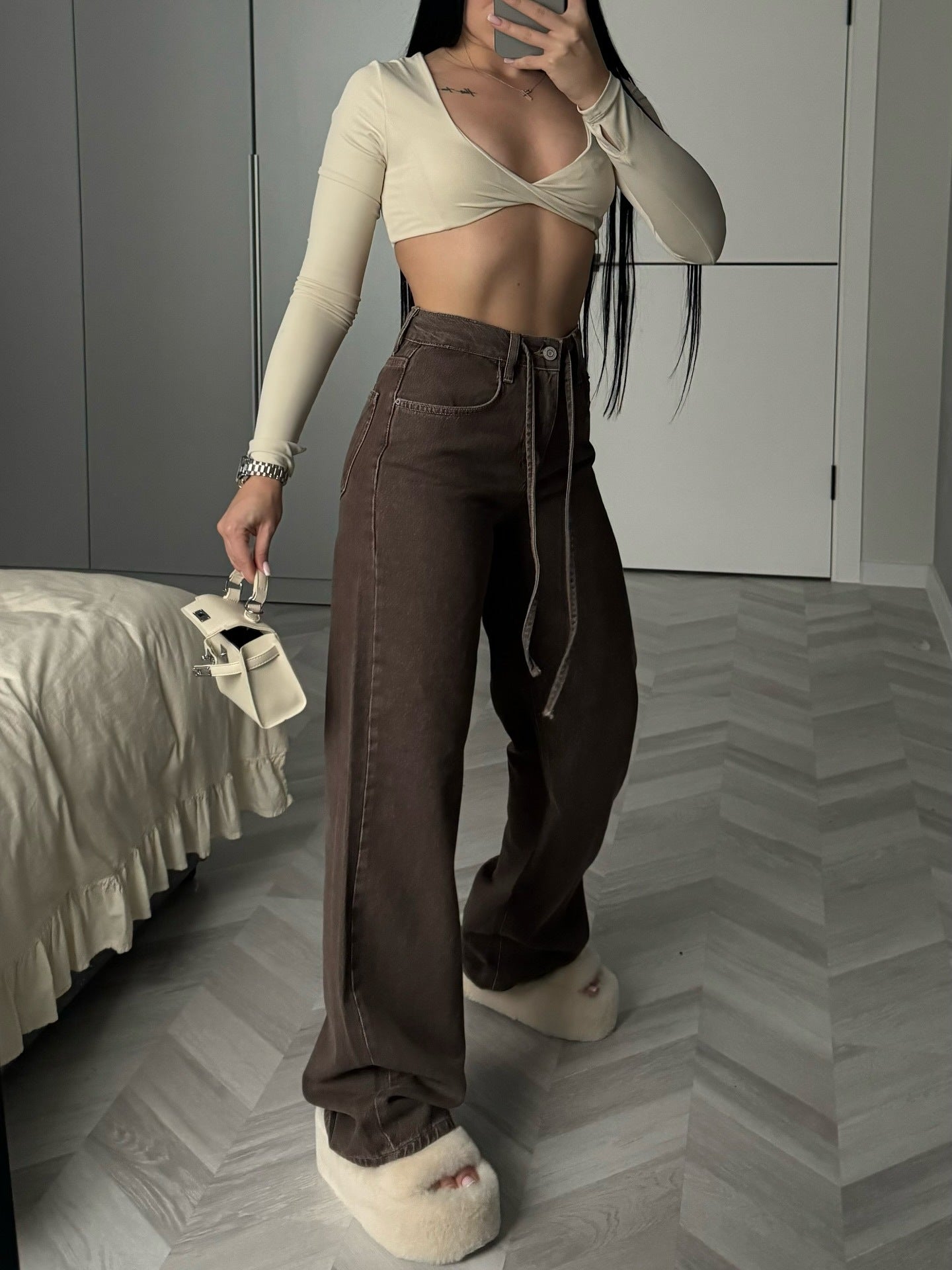 Women's High-Waist Wide-Leg Denim Pants | KOVA