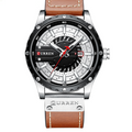 Men's Leather Watch | Waterproof Quartz Watch with Date Display