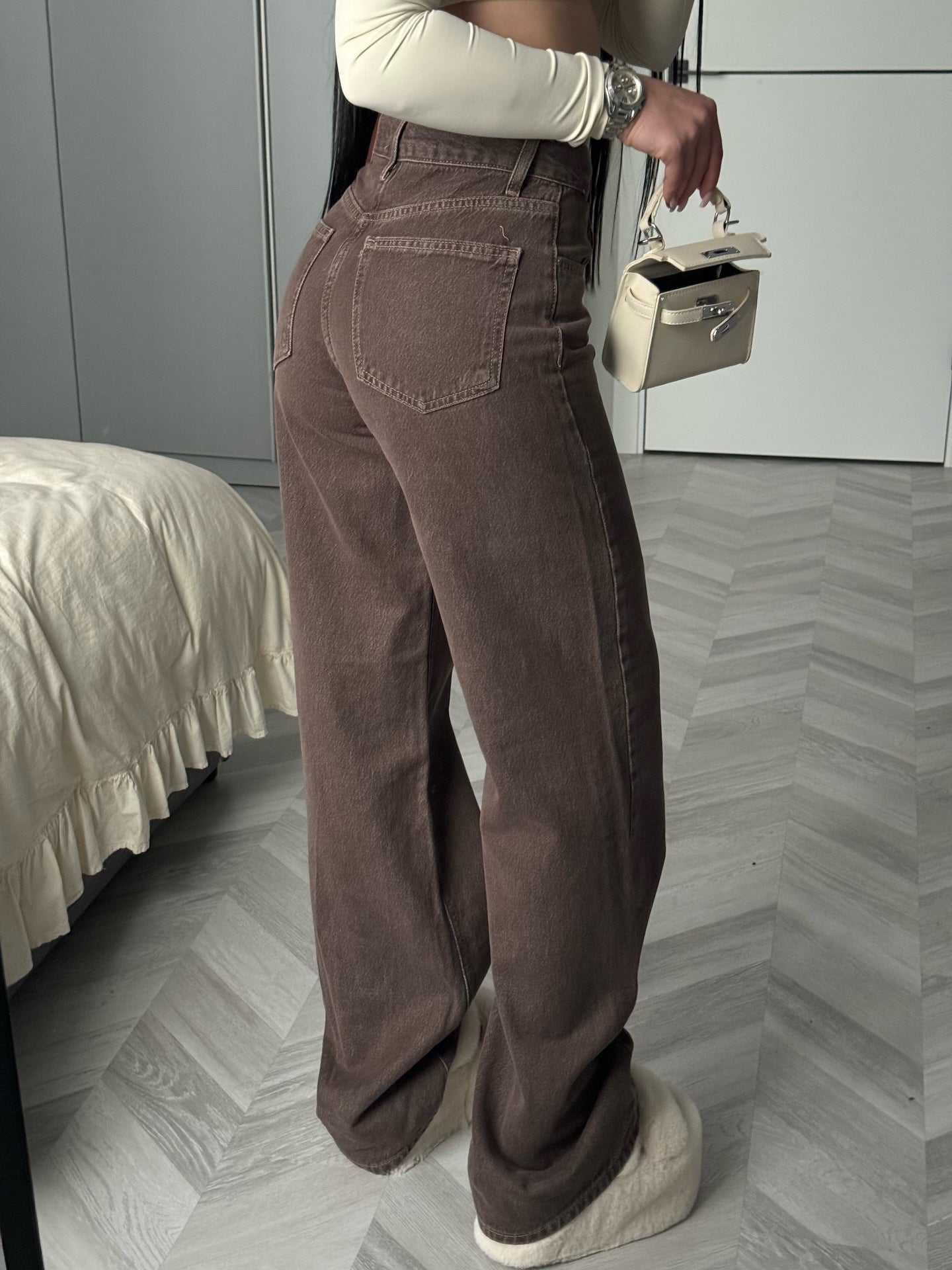 Women's High-Waist Wide-Leg Denim Pants | KOVA