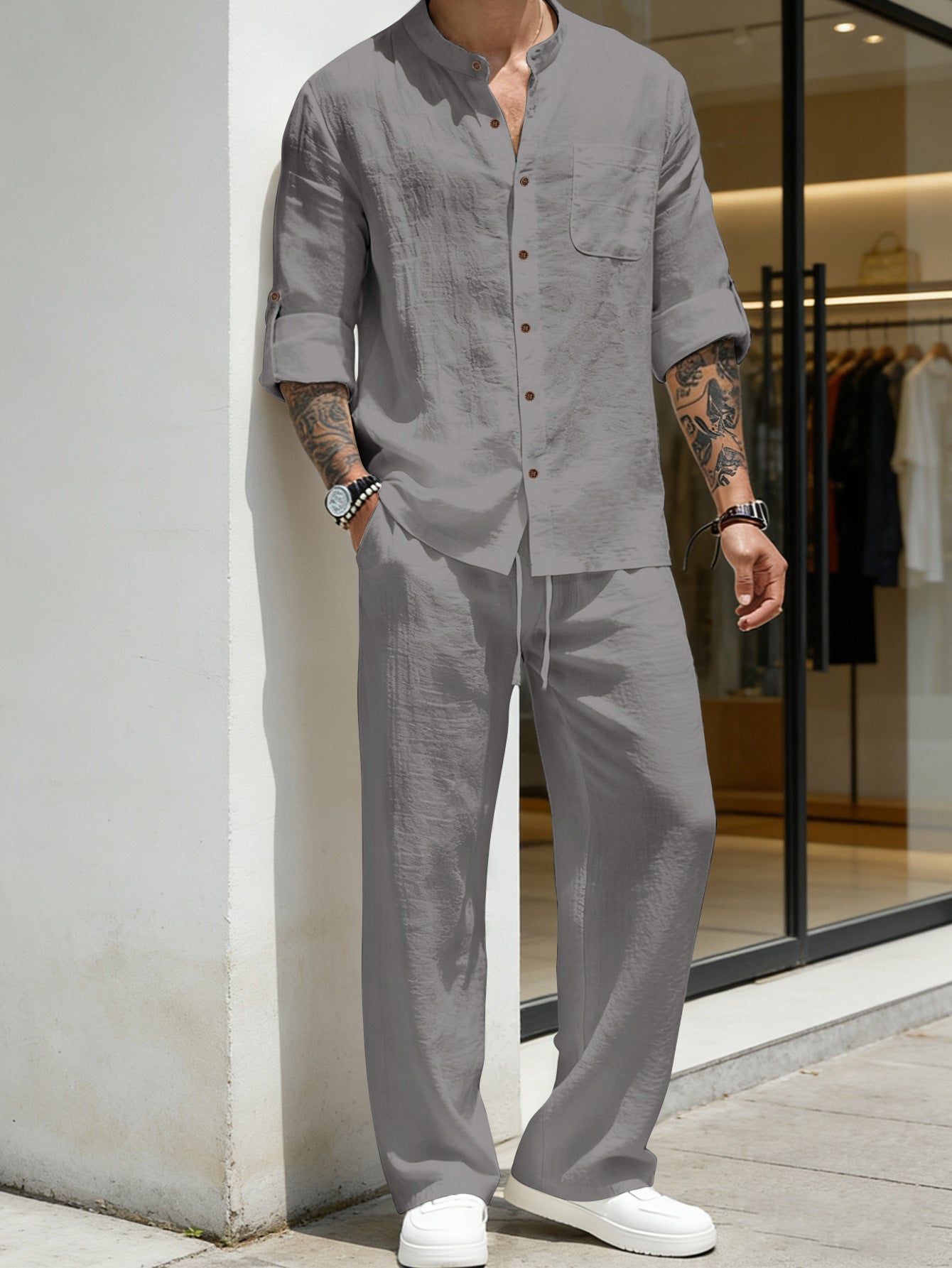 Men's Linen Shirt & Trousers Set | Relaxed Fit | KOVA