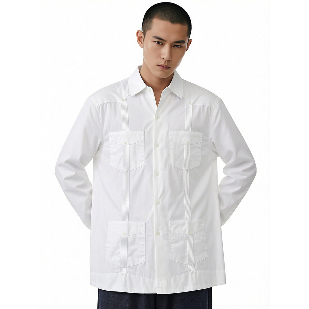Men's White Patchwork Shirt | KOVA