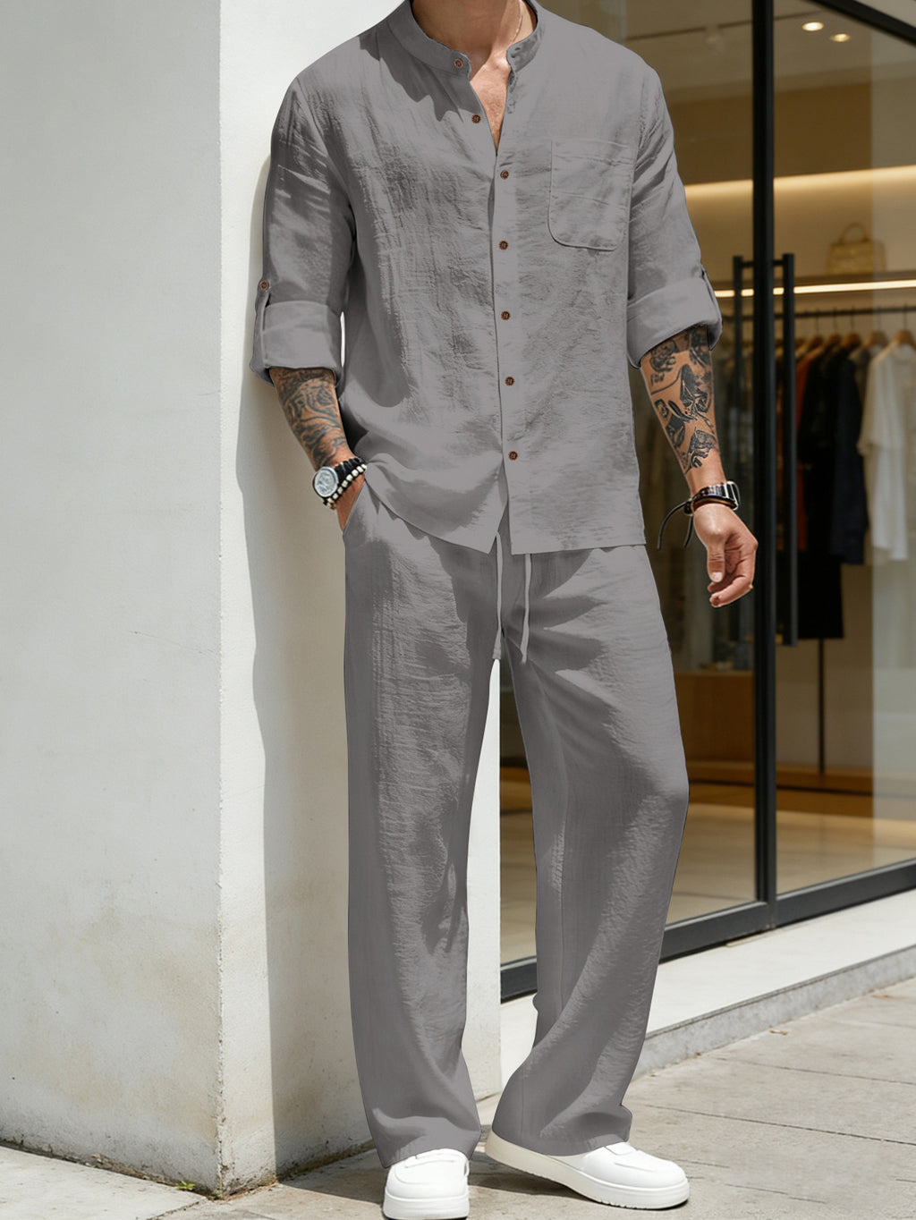 Men's Linen Shirt & Trousers Set | Relaxed Fit | KOVA