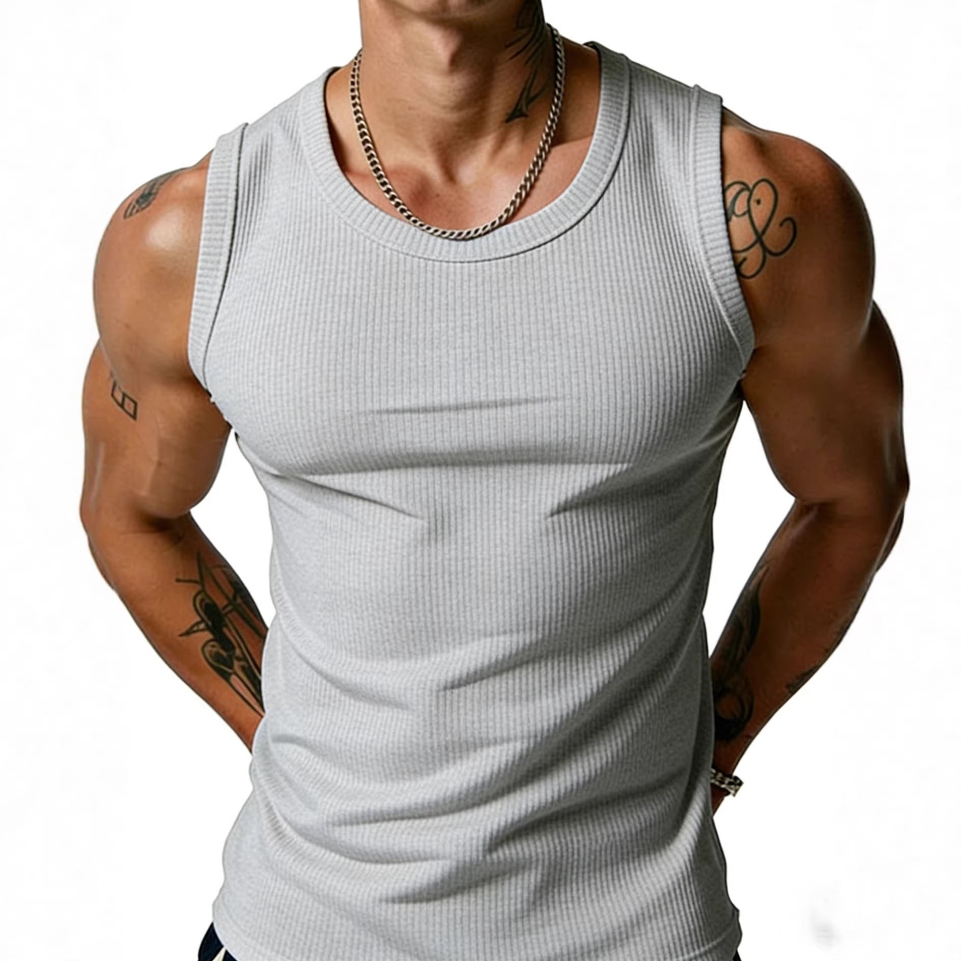 Men's Ribbed Tank Top | Performance Gym Vest | KOVA