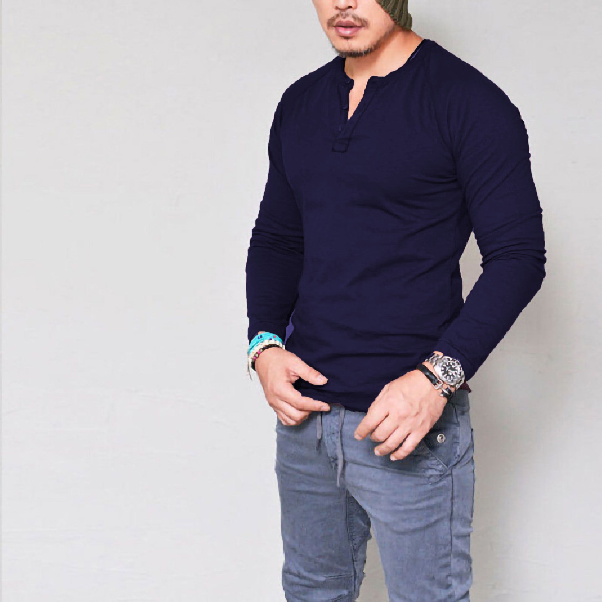 Men's Long Sleeve Cotton T-Shirt | Crew Neck | KOVA