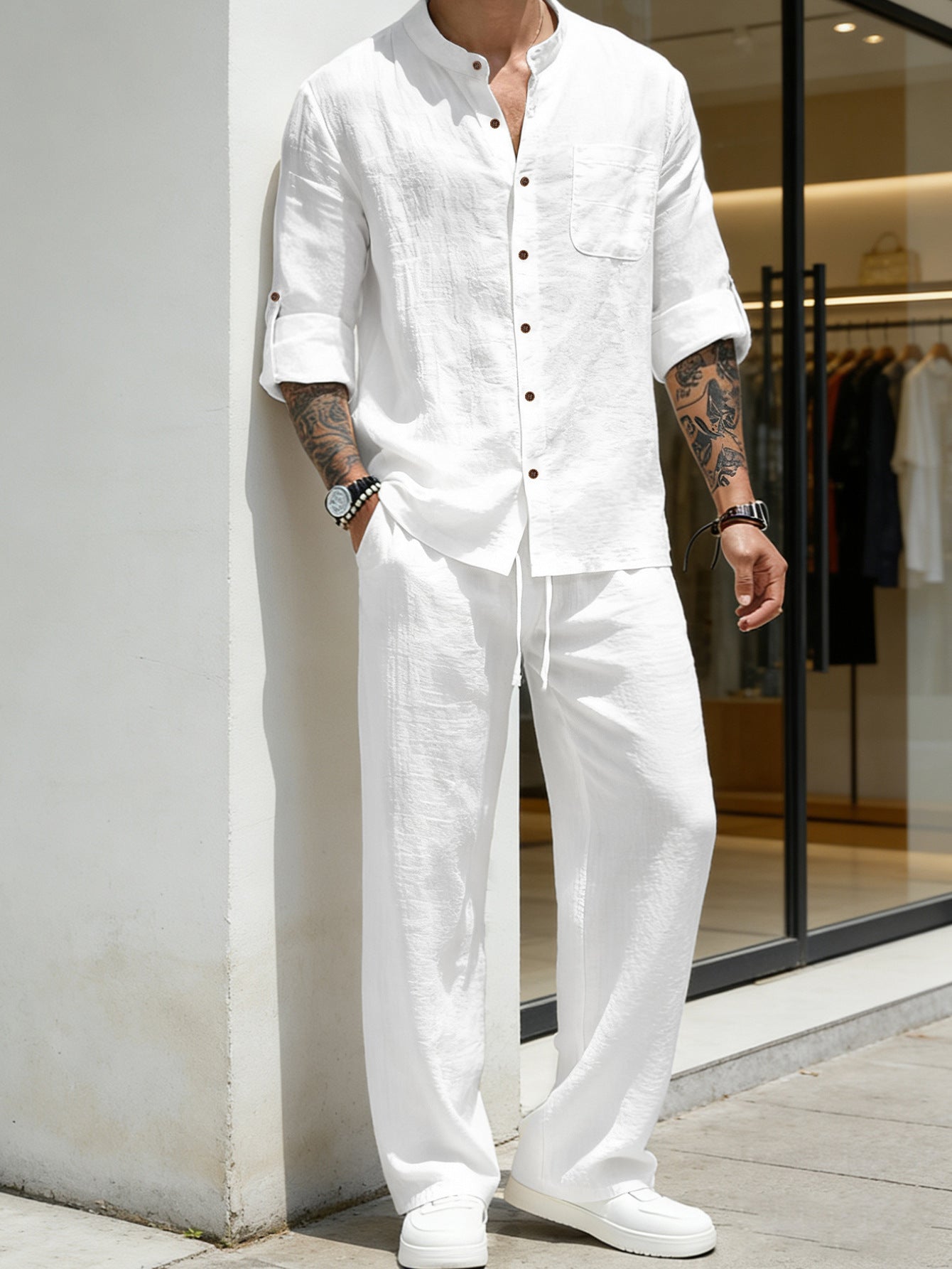 Men's Linen Shirt & Trousers Set | Relaxed Fit | KOVA