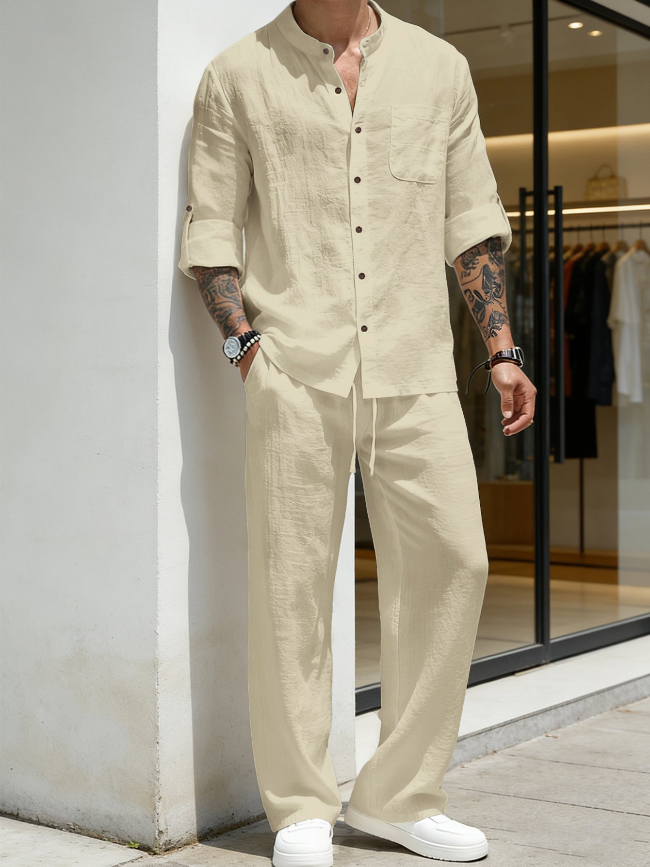 Men's Linen Shirt & Trousers Set | Relaxed Fit | KOVA