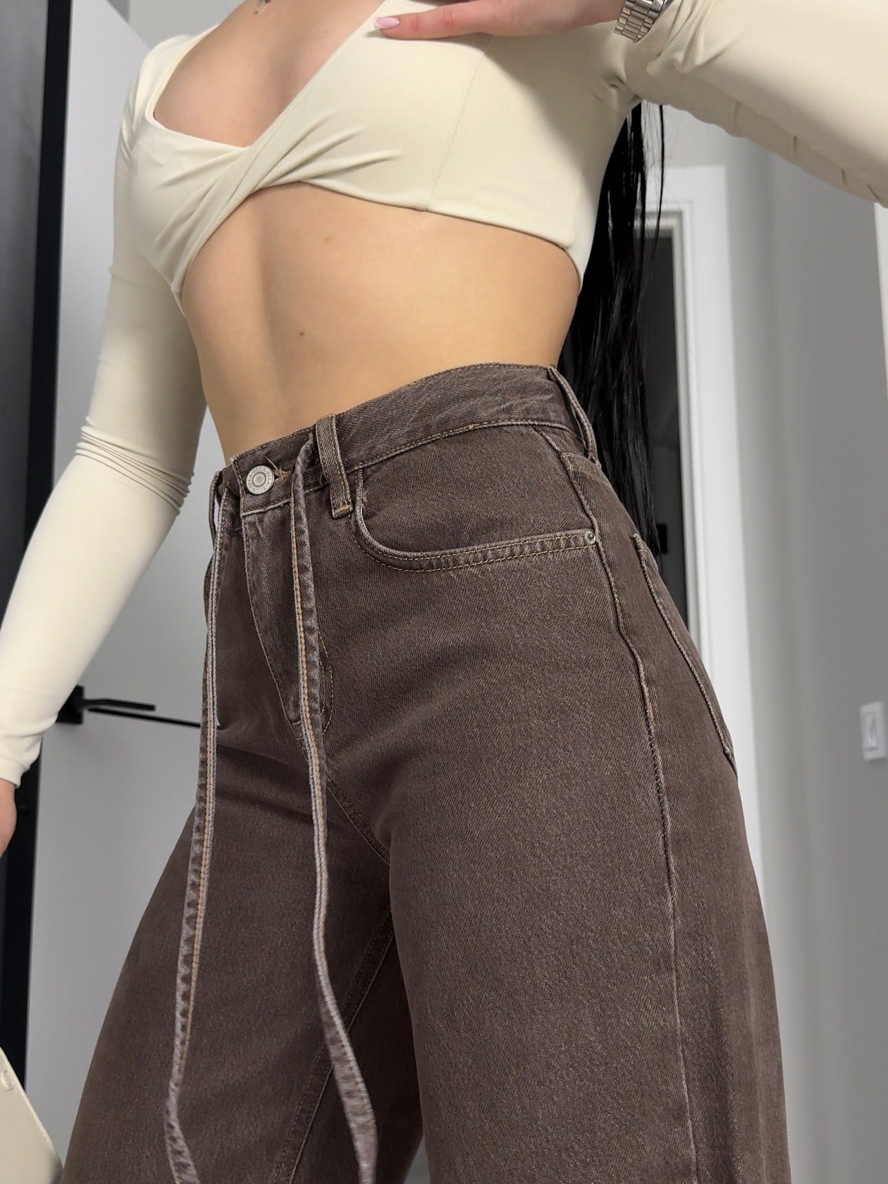 Women's High-Waist Wide-Leg Denim Pants | KOVA