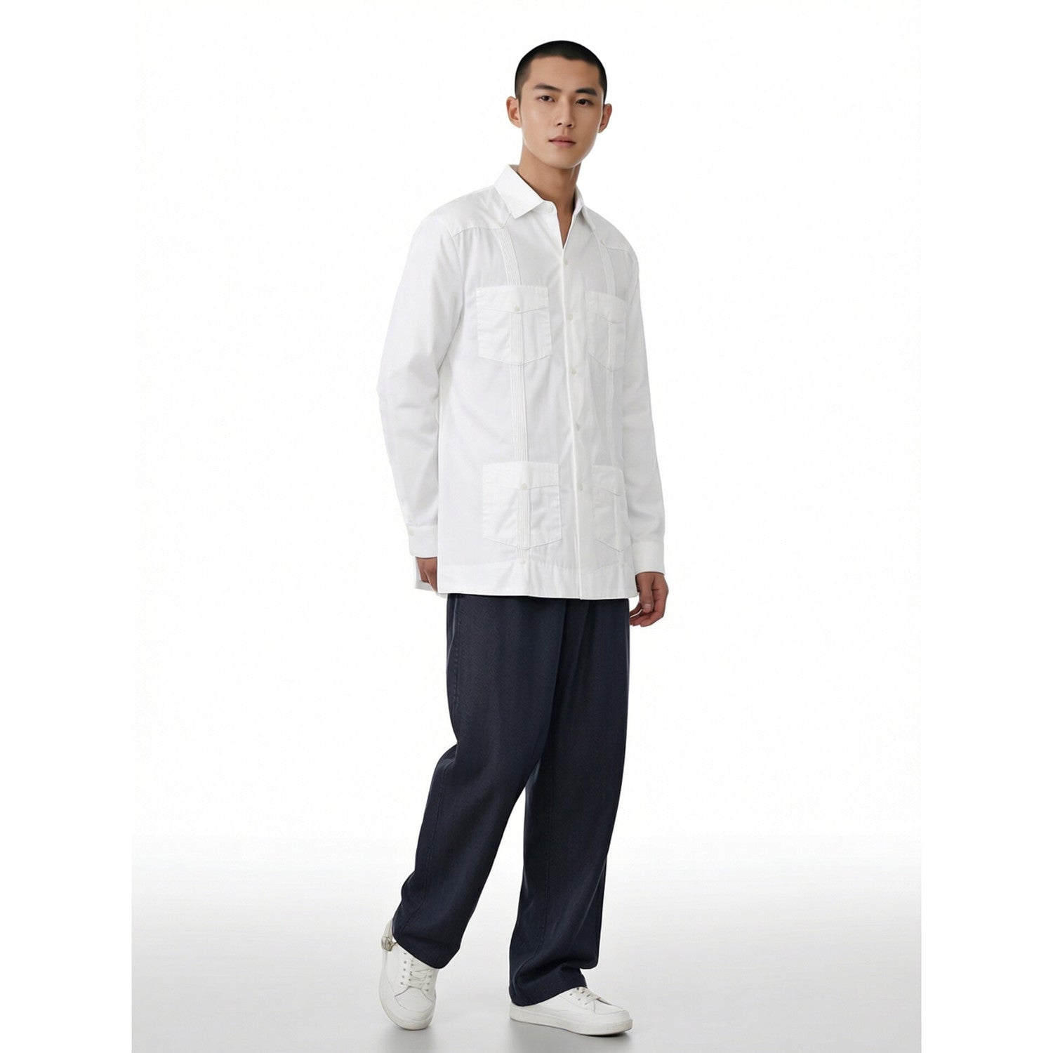 Men's White Patchwork Shirt | KOVA