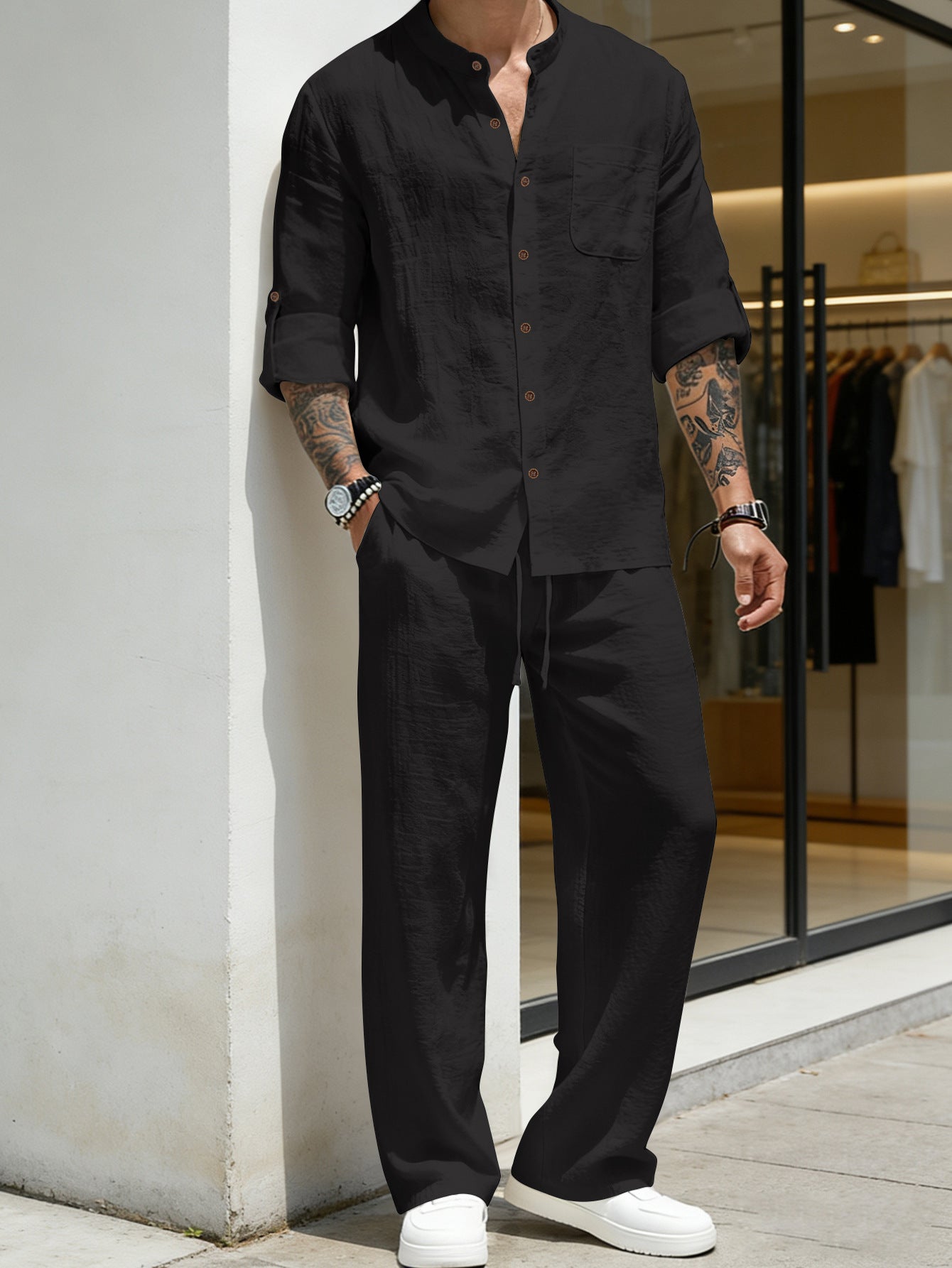 Men's Linen Shirt & Trousers Set | Relaxed Fit | KOVA