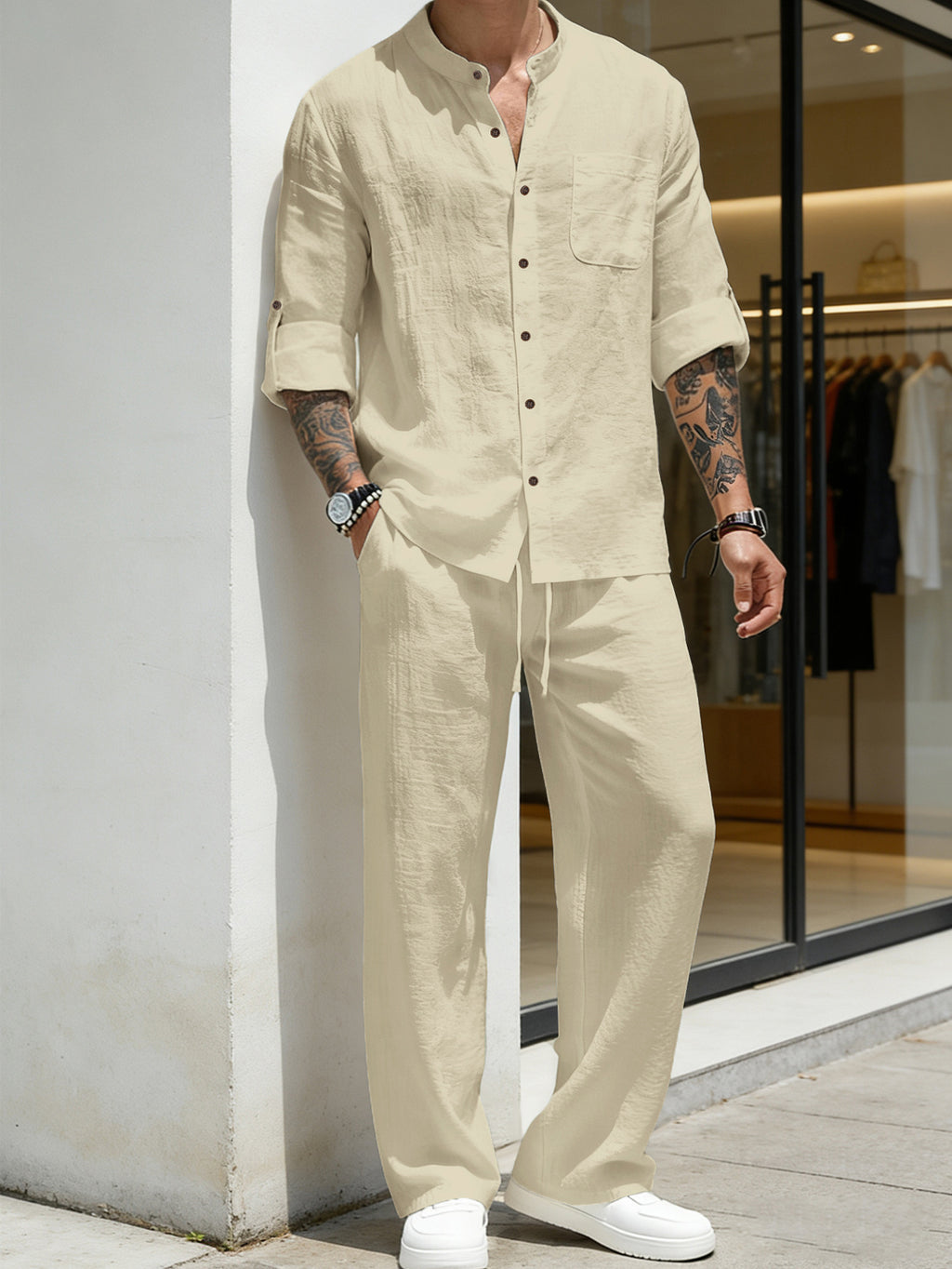 Men's Linen Shirt & Trousers Set | Relaxed Fit | KOVA