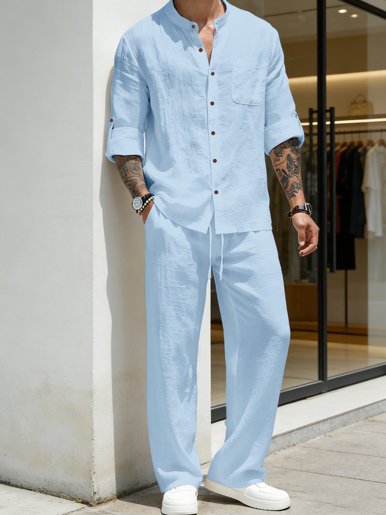 Men's Linen Shirt & Trousers Set | Relaxed Fit | KOVA